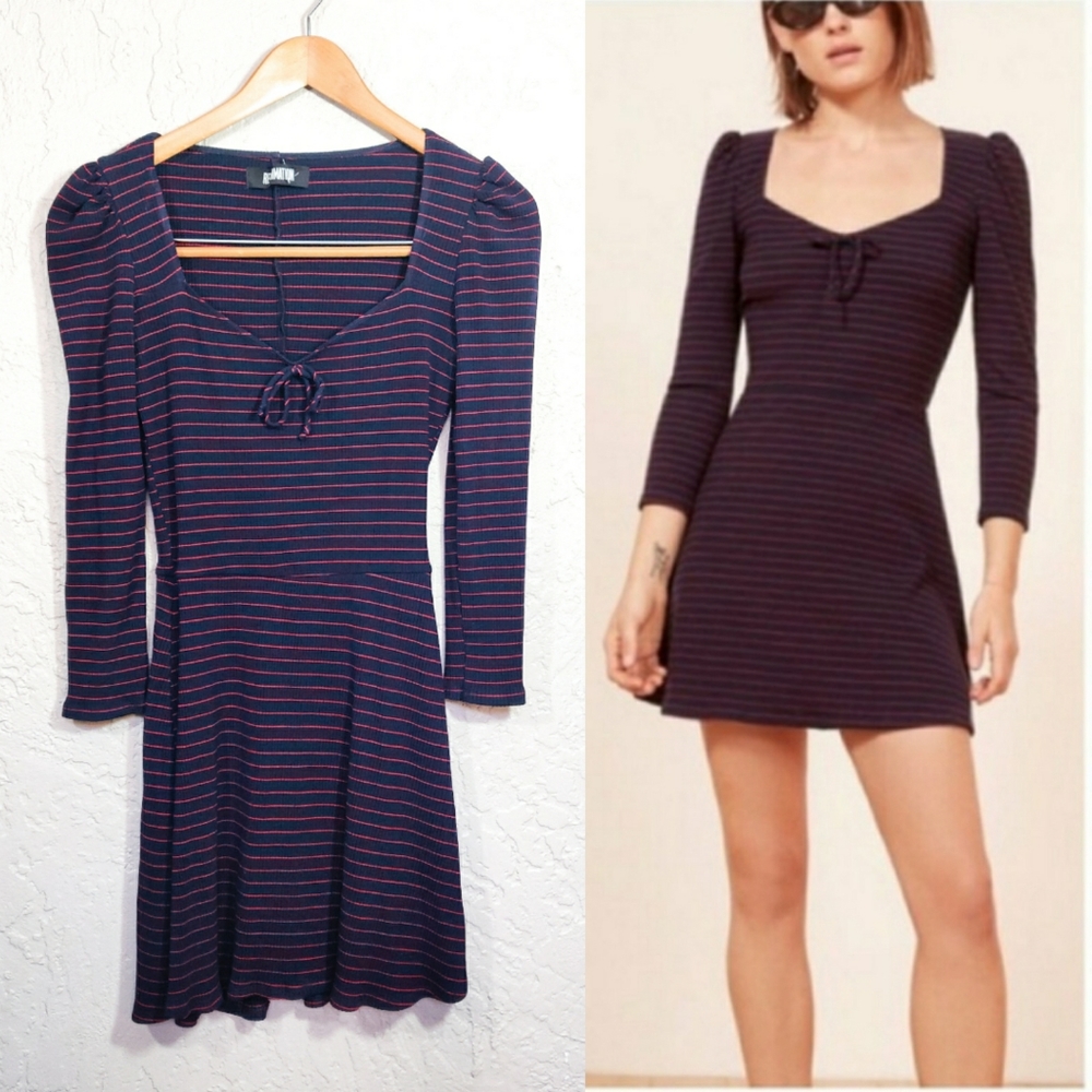 Reformation Annabella Long Sleeve Mini Dress